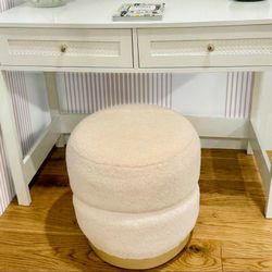 Brand New Staged Furniture- Bouclé Ottoman / Accent Stool