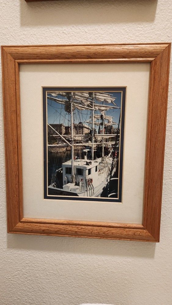 Sailboat photograph double matted & framed