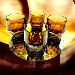 1950’s - 60’s Viking Glass Georgian Nutmeg Brown Tumblers