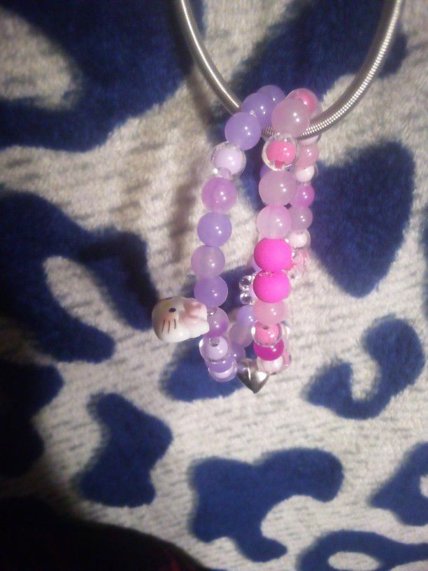 Hello Kitty Purple And Pink Matching Bracelet Size: Medium-