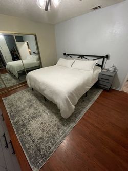 Cal King Platform Bed Frame + Headboard