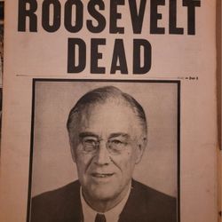 Roosevelt Dead Newspaper Vintage 
