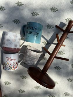 Coffee Mugs + Holder