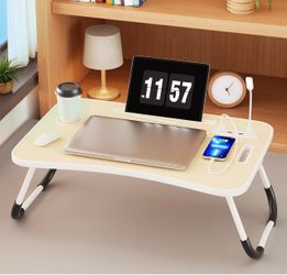 Brand New— Lap Desk for Laptop Tray, Foldable Laptop Bed Desk with Storage Drawer