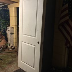 Three 2’8” wide 7 foot tall interior two panel hollow core doors