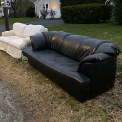 Leather And Fabric Sofa