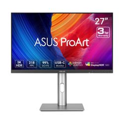 ASUS ProArt 27" 5K IPS 60Hz Adaptive-Sync Monitor, HDR10, Built-In Speaker, Height Adjustable, Black (PA27JCV)