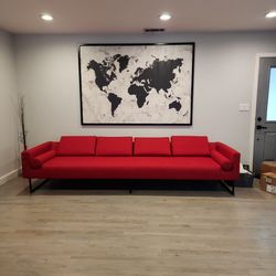 Custom Long Red Couch