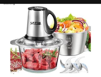 Food Processor, Food Chopper Electric with 2 Bowls(12.5 cup*2) & 2 Bi-Level Blades, Electric Vegetable Chopper for Homemade Salad/Nuts/ vegetable,
