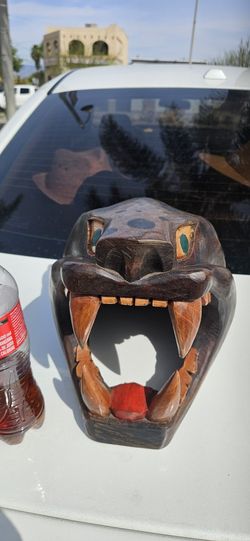 Jaguar Head Wood Hand Made