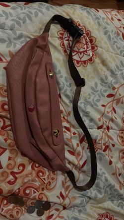 Pink Faux Leather Crossbody