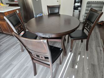 Wood Dining Set With 4 Chairs