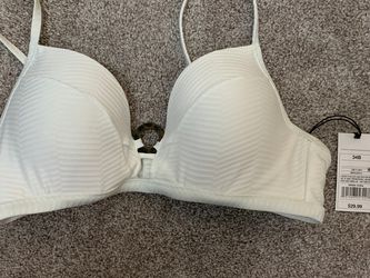 White Push Up Swimsuit Top 34b