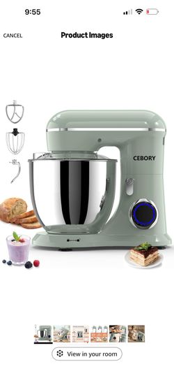CEBORY 3-IN-1 Electric Stand Mixer, 6.5QT Bowl 660W 10-Speed Kitchen Mixer