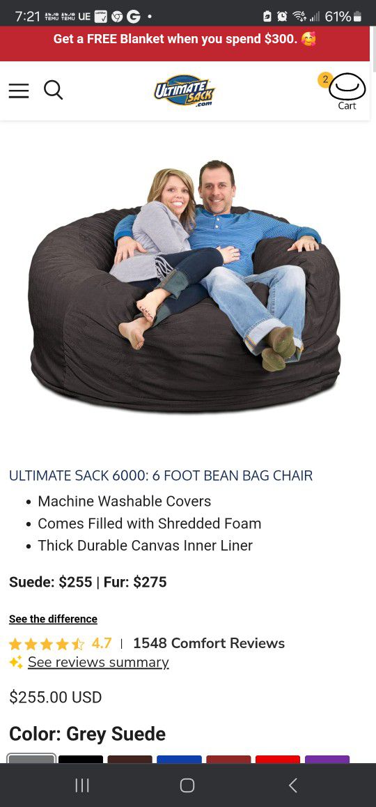 Beanbag Chair And Foot Stool