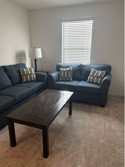 Blue Sofa & Loveseat