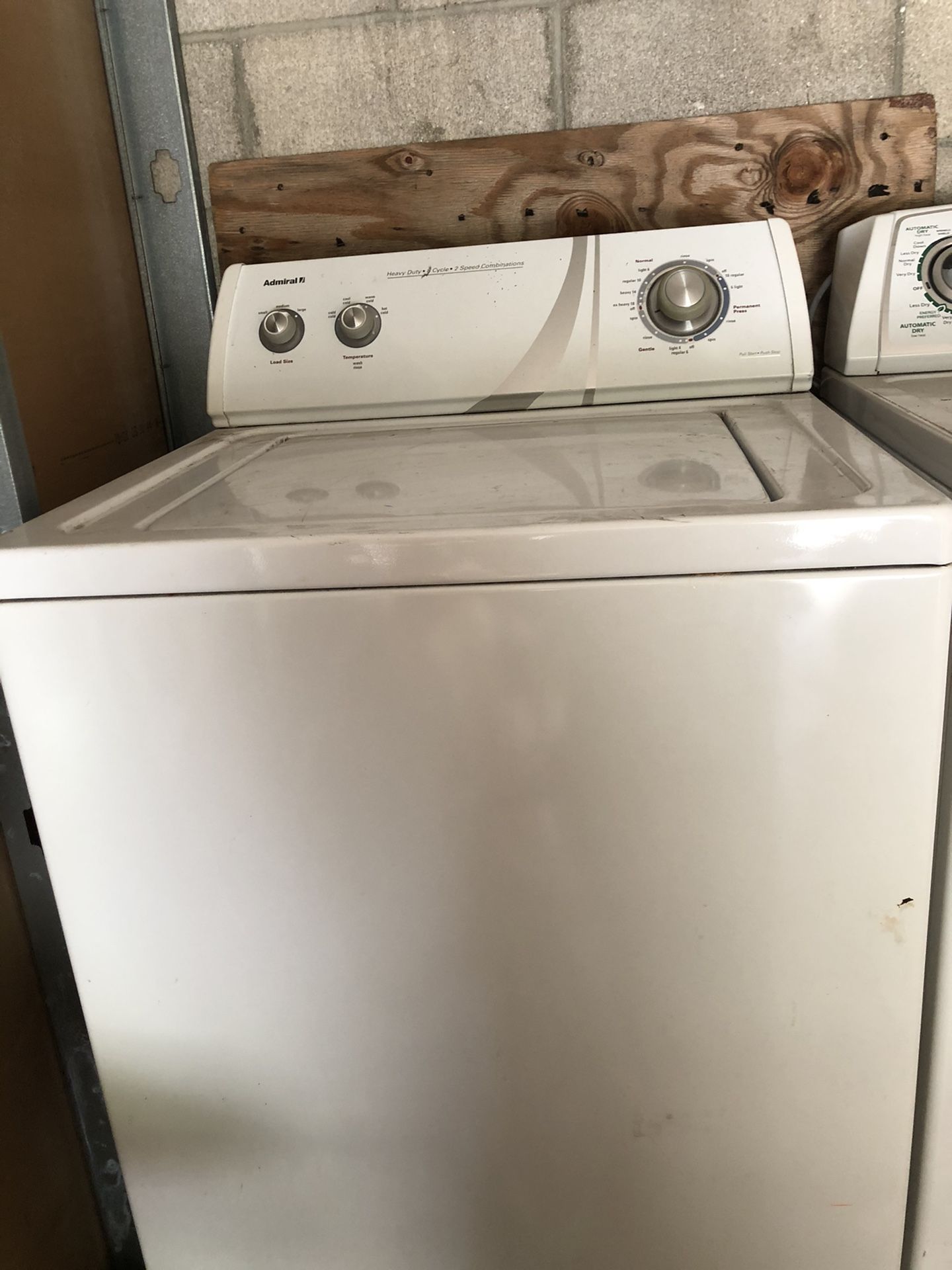 Admiral washer + whirlpool electric dryer