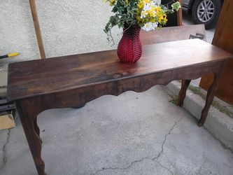 Walnut console table