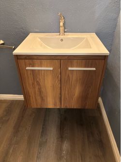 Wall mounted floating vanity sets