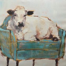 Large Picture Of Cow In Chair!