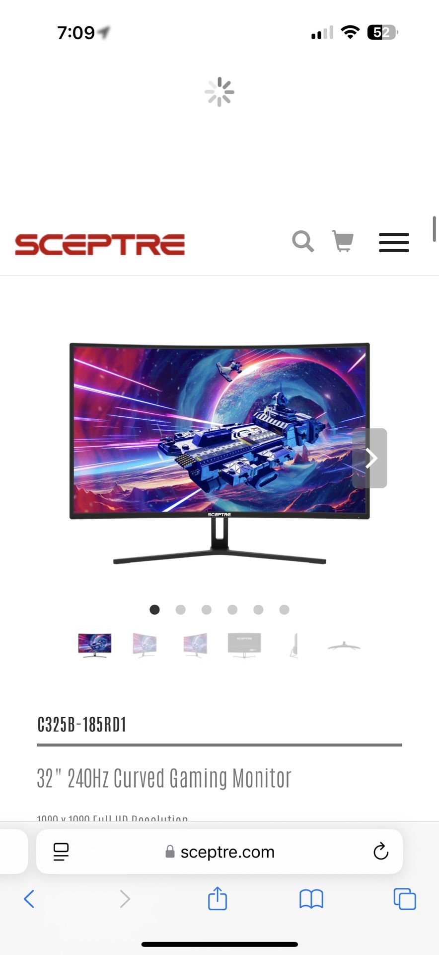 Sceptre 32’ Monitor 240hertz