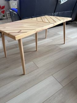 Handmade Wood Coffee Table with Tapered Legs
