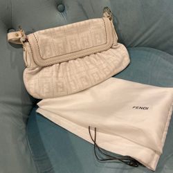 Fendi Vintage White Jaquard Calfskin Zucca bag
