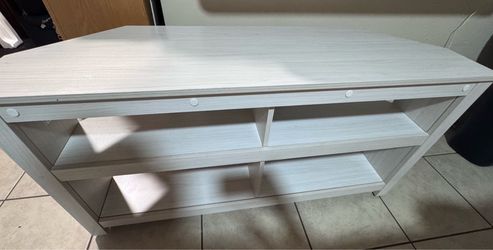 Whitewash Corner TV Stand / Entertainment Center