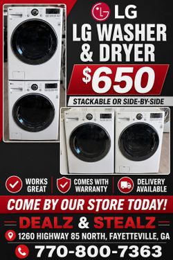 LG Washer and Dryers 
(Works Great)
Stackable or Side-by-Side