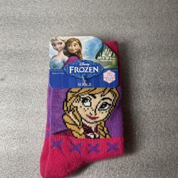 Disney Frozen Anna Socks Child Kid Shoe Size 5.5 - 8.5
