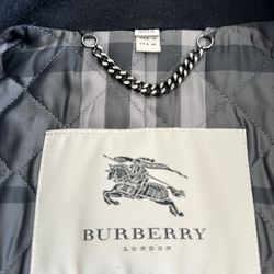 Burberry Wool Blend Pea Coat Black Size 6 