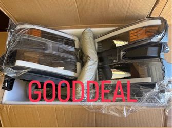 Brand new 2019-2022 Chevy Silverado 1500 Halogen w/LED DRL Switchback Headlights Black head light lamp