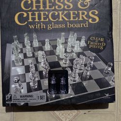 Chess & Checkered With Glass Board