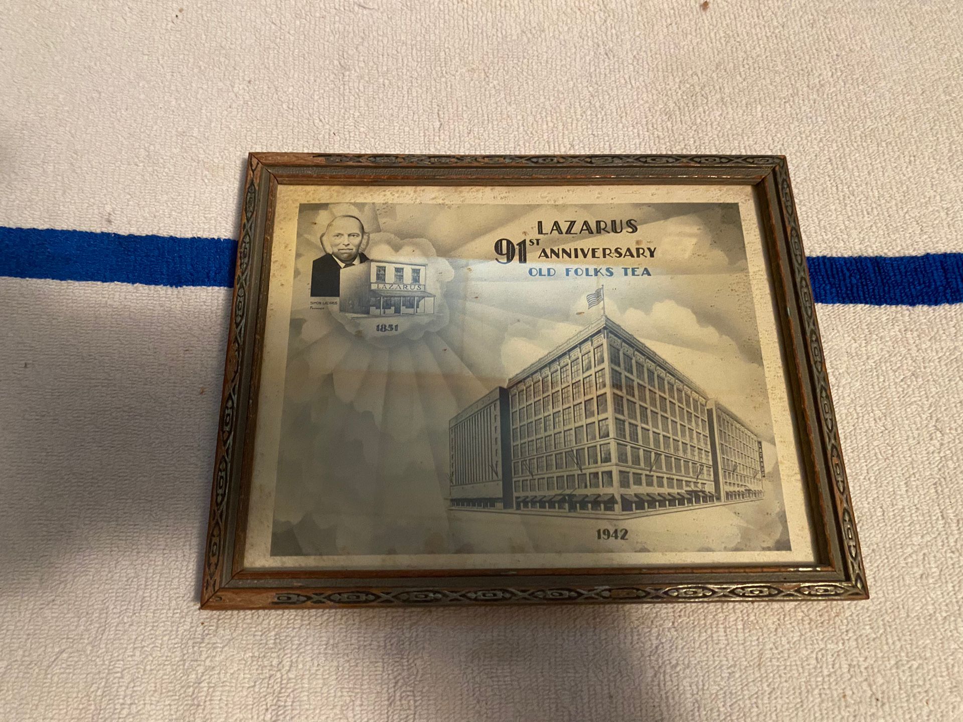 1942 Framed Picture of Downtown Lazarus Store