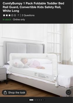 ComfyBumpy Foldable Toddler Bed Rail Guard White