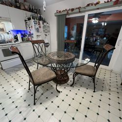 Glass Plantation Style Dining Room Table Round 