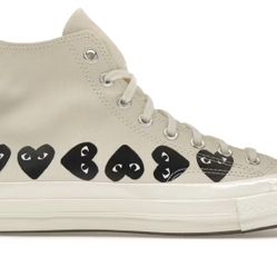 NEW 2023 CONVERSE CHUCK 70 HIGH “Beige Comme Des Garcons Play” Sz10