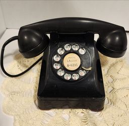 Vtg Western Electric Bell System 302 Black Bakelite Rotary  Phone