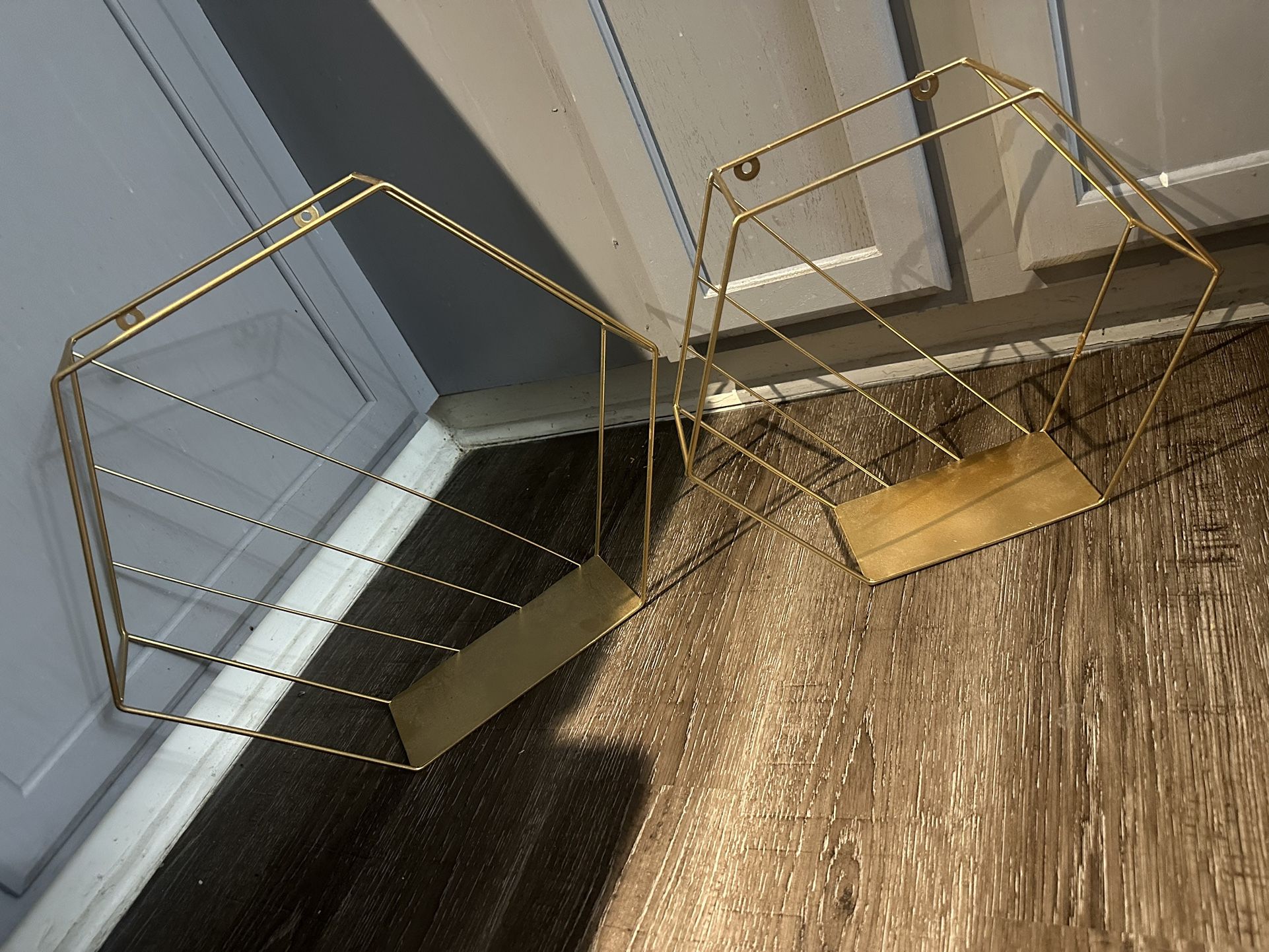 Gold decorative shelves