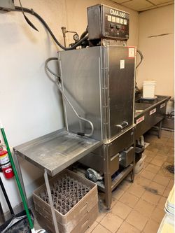 CMA-180 Stainless Steel Dishwasher System w/Draintable & 70"W x 30"D 3comp. Sink w/Sprayer