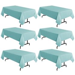 Sancua 6 Pack Turquoise Tablecloth 60 X 102 Inch, Rectangle Table Cloth For 6 Feet Tables - Stain And Wrinkle Resistant Washable Polyester Table Cover