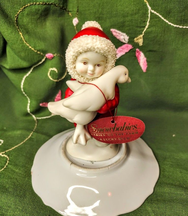 Dept. 56 Snowbabies, "Lucky Duck" Christmas Figurine With Tags