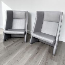 TALL LUXURY LEATHER LOUNGE CHAIRS ( KEILHAUER )