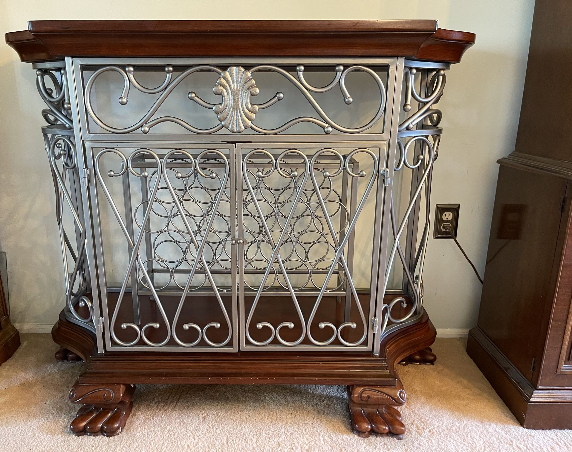 Wine Rack Wood And Metal