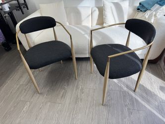 Assembled Modern Boucle Dining Chairs Armchair Set of 2
