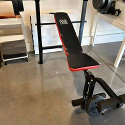 Marcy Pro Standard Weight Training System Bench with Weight Sets: 25 lbx2, 15 lbx2 x 10 lbx1

