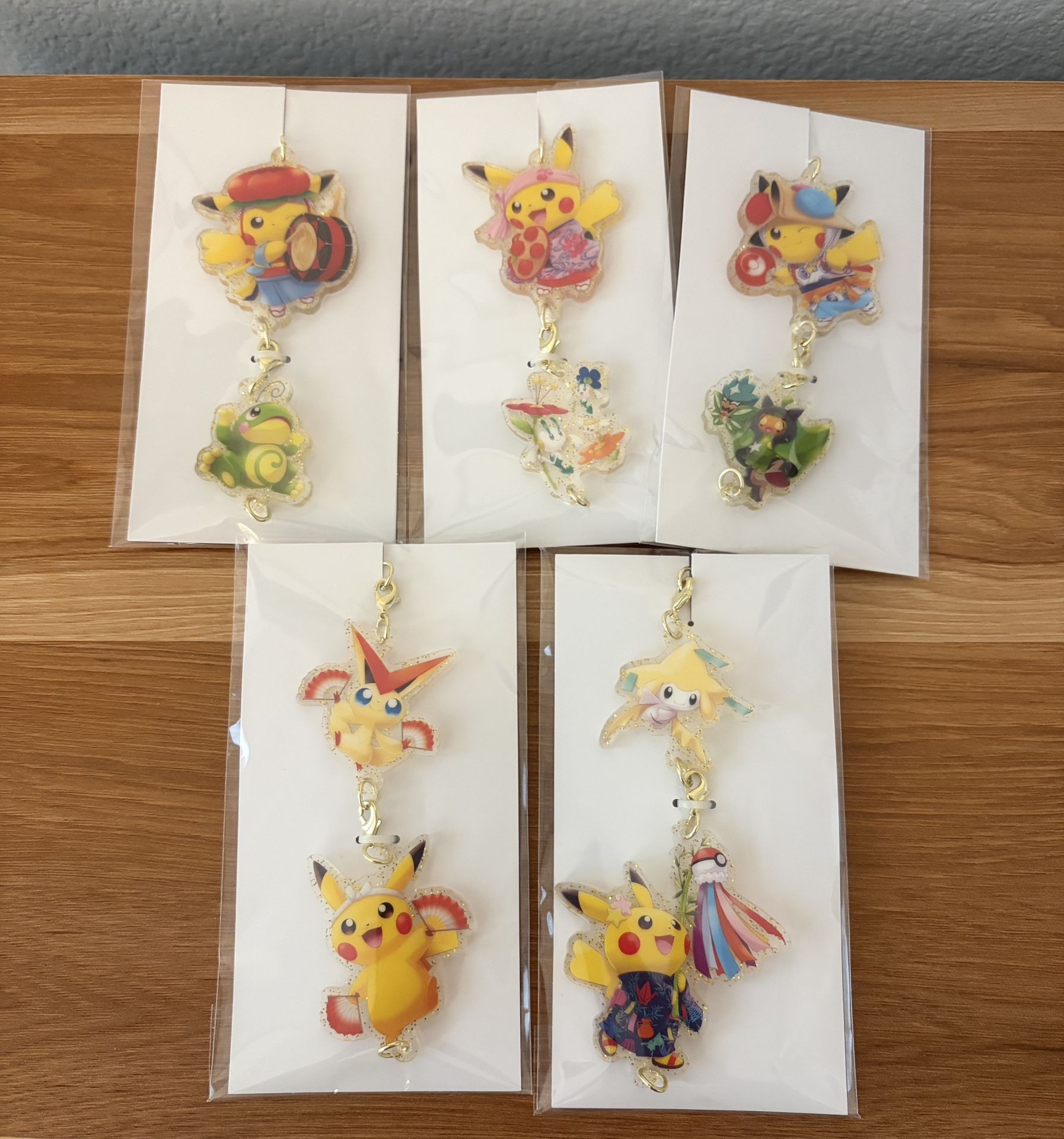 Pokémon Center Japan Official Pikachu Acrylic Keychains (Jirachi, Victini, Flabebe, and more) Tohoku