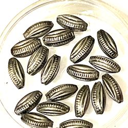Lot Of 19 Drilled German Silver Beads