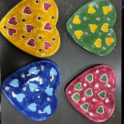 Colorful Heart-Shaped Plates