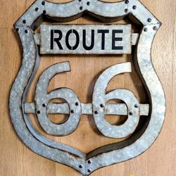 Big Sign 3D  Route 66 Galvanized Metal Garage Man cave Barn 